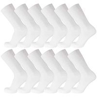 Big and Tall Diabetic Neuropathy Ringspun Cotton Crew Socks, King Size Mens Athletic Socks (13-16, Loose Top - Premium White) - 12 pairs