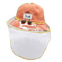 Youmymine Anti-Spitting Protective Hat, Kids Baby Safety Face Shield Hat,Dustproof Cover Anti Drool Splash Fisherman Cap (Orange, A)