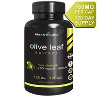 Best Olive Leaf Extract 750mg/120 Capsules - Super Strength Oleuropein Nature's Way to Support Immune System, Blood Pressure & Cardiovascular Health - Premium OLE Antioxidant Supplement Pills