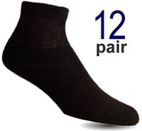 Gilbin Diabetic Socks, Ultra Light, 12pair, Ankle/White Size 9-11