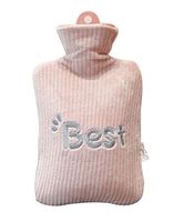 [Best-2] Hot Water Bottle Filling Water Plush Hand Warmer, 900ml