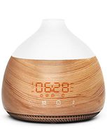 ASAKUKI Essential Oil Diffuser with Alarm Clock, 300ml Cool Mist Humidifier with Touch Screen, Quiet & Humidifying Aromatherapy Diffuser with 18 LED Colors for Bedroom, Office, Baby