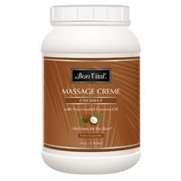 Bon Vital' Coconut Massage Crème Made with 100% Pure Fractionated Coconut Oil, Massage Cream & Moisturizer to Repair Dry Skin, No Greasy Feel, Anti-Aging Cream for Professional Massage, 1 Gallon Jar