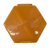 Compact Multi Functional Folding Hexagon 3 Layer 7 Compartments Pill Vitamins Medicine Container Case Organizer Box Tray Caddy (Orange)