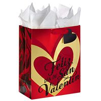 Hallmark VIDA 13" Large Valentine's Day Gift Bag with Tissue Paper (Happy Valentine's Day Gold Heart)
