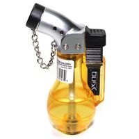 Yellow 45 Degree Refillable Butane Torch Lighter - XLarge Fuel Storage Capacity! 3 1/4 Inch Height