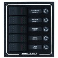 Paneltronics Waterproof DC 5 Position Lighted Rocker & Fuse