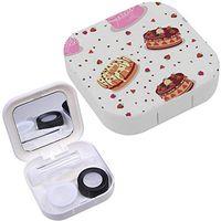 Portable Contact Lens Case Box Travel Kit Mirror + Bottle + Tweezers Container Holder [ Tasty Celebratory Cakes ]