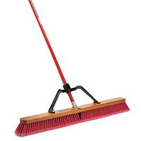Libman Commercial 1101 Multi-Surface Heavy Duty Push Broom, 65" Length, 36" Width, Black/Red (Pack of 3)