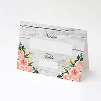 100 Wedding Birthday Party Place Cards Rustic Floral Pink Gold