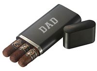Personalized Prato Black Matte Cigar Case - Fathers Day Gift with Engraved Dad
