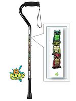 Walking Cane Foam Handle Adjustable Owl Pattern Aluminum Men or Women