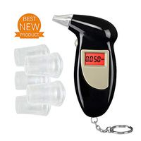 Alcohol Tester Breathalyzer Keychain, iPstyle Portable Professional Semiconductor Highly-Accurate Result Digital Blood Breath Tester for Driver with 5 Mouthpieces (Alcohol Tester)