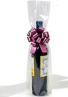 10 Clear Cello/Cellophane Wine Bottle Bag - 4" x 2.5" x 17" Gusset Bags A1 bakery supplies
