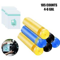 Small Trash Bags Drawstring Trash Bags 105 Count 4-6 Gallon Outgeek Adhesive Car Trash Bags Kitchen Garbage Bags for Car,Office,Home, Household Waste,Trash Can (7 Color)