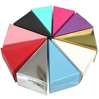 25 Pcs Triangle Cake Shape Candy Boxes Chocolate Cake Candy Gift Box Party Favors for Wedding, Birthday and Party (Random Color) (Large)