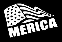 'Patriotic 'Merica Flag | Vinyl Sticker Decal | 5.5" Width X 3.488" Height | White HGC0190