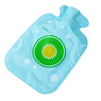 Classic Rubber Transparent Hot Water Bottle with Heat Insulation Cloth, Winter Hand Foot Dispel Coldness Tools Bag Hand Warmer, Pain Relieve for Muscle Aches Stiff Neck (D)