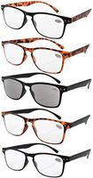 Eyekepper Ultrathin Flex Frame 5-Pack 80's Reading Glasses Include Sunshine Readers +1.75