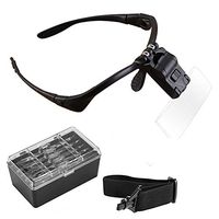 Headband Magnifier Magnifying Glasses with Light Head Mount Magnifier Glasses Hands Free for Close Work Jewelry Watch Electronic Repair Sewing