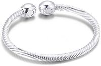 Minimalist Pure Copper Magnetic Healing Bracelet Arthritis, Adjustable Carpal Tunnel Earth Therapy, Joint Pain Relief Wristband for Men and Women (Silver)