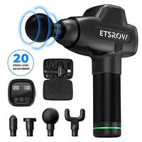 Massage Gun, ETSROW Handheld Electric Percussion Massager Gun, Deep Tissue Massager with 4 Kinds of Massager Heads, Professional Fascia Gun for Relieving Muscle Soreness and Stiffness