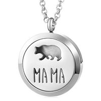 Garden Charms Wolf Printed Aromatherapy Diffuser Necklace Jewelry Perfume Locket Pendant Essential Oil Scent Locket GCVA-807 (C)