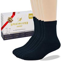 Specialized Socks Diabetic Socks for Men/Woman - Premium Quality - Soft, Cushioned and Extremely Comfortable (Black - Crew Size) -"These are Great Non Binding Socks" -"sooo Comfortable".