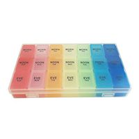 Small Weekly Pill Organizer,Detachable Prescription & Medication Reminder Pill Box Case,Morning Noon Afternoon Night Compartments from Stuff Seniors Need|with Snap Lids AM/PM