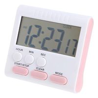 ACHICOO Magnetic Large LCD Digital Kitchen Timer with Loud Alarm Count Up& Down Clock to 24 Hours White + Rose red Electronic Phone Computer Products for Travel/Work