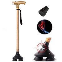 Crutches (Aluminum) - Adjustable Crutches, Standard Handle, Lightweight Walking Aid - Post Injury or Surgery Support for Men, Women and Teens,Woodcolor