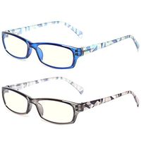 2 Pair Computer Glasses - Anti-blue glasses - Blue Light Blocking Reading Glasses for Women (1 Blue 1 Gray, 2.25)