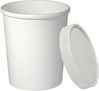 Solo KHB32A-2050 32 oz White Paper Food Container And Lid (Case of 250 Containers w/Lids)