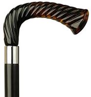 Rope Carved L Cane Black Maple Shaft  Shell Handle  -Affordable Gift! Item #HAR-9120739