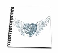 3dRose db_178839_1 Angel Wings Heart Drawing Book, 8 by 8"