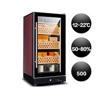FJNS Cigar Humidor Cooler Electronic Glass Door Temperature with Automatic Humidity Adjustment Cigar Cabinet(80L/500 Cigar Capacity),A