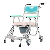 GSAGJzbq Wheeled Shower Commode Chair, Padded Shower Seat, Multifunctional Aluminum Elder People Disabled People Pregnant Women Commode Chair Bath Chair