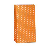 3-5/8 X 2-1/4 X 7 Orange Mini Polka Dot SOS Bags | Quantity: 2000 Gusset - 2 1/4" Width 3 5/8"