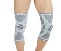 Neotech Care Bamboo Fiber Knee Support (1 Pair) - Lightweight, Elastic, Comfortable & Breathable Fabric - Sleeve Brace for Men, Women, Youth - Right or Left - Grey (Size S)