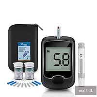 Blood Sugar Tester,Blood Glucose Monitor Meter Diabetes Testing Kit with Test Strips x 50 and Lancet x 50 Included Pain Free Lancing Device,mg/dL