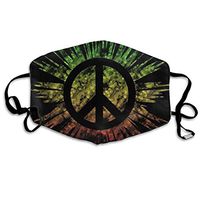 Rasta Tie Dye Peace Sig Dust Mask,Washable and Reusable Cleaning Gardening Outdoor Activities Warm Windproof Mask