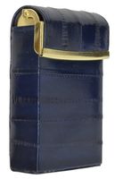 Eel Skin Cigarette Holder Pop up Hard Case (Navy Blue)
