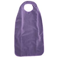 Waterproof Mealtime Protector, Purple Terry Adult Bib - 18'' X 34''