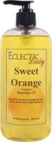 All Natural Sweet Orange Massage Oil, 16 oz, 100% Natural Ingredients, With Sweet Almond Oil and Organic Jojoba Oil, Preservative Free