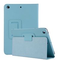 Businda Case Fit 2018/2017 iPad 9.7 6th/5th Generation, iPad Air 2, iPad Air Case Leather Slim Fit Smart Case, Trifold Stand Shockproof Cover Case with Multi-Angle Viewing Stand Cover Light Blue