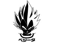 LCK Unique Design DBZ Dragon Ball Vegeta Super Saiyan, Black, 6 Inch, Die Cut Vinyl Decal, for Windows, Cars, Trucks, Toolbox, Laptops, MacBook-virtually Any Hard Smooth Surface