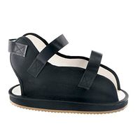 Ossur Canvas Rocker Bottom Post-Op Cast Shoe - Premium Quality, Maximum Protection with Contact Closure, Open Toe Sandal (Black, X-Small)