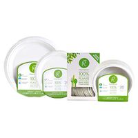 Repurpose 100% Compostable Plant-Based Party Pack | 9" Plates, 6" Plates, Bowls, Utensil Set | 20 Guests