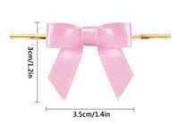 8 Color Gift Bows,Pink Twist Tie Bows for Bakery Candy Lollipop Cello Bag(50 Pack)
