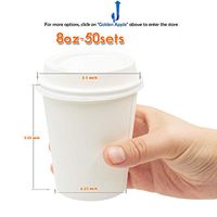 •GOLDEN APPLE, Disposable Paper Coffee Cups 8 oz. Cups & Lids Quantity 50 Cups per Pack. Perfect for On-The-Go Hot or Cold Beverages.